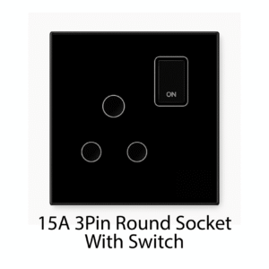 15A 3 Pin Round Socket With Switch